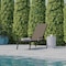 Flash Furniture Black/Brown Adjustable Chaise Lounge with Arms JJ-LC323-BLK-BR-GG - alternate 1